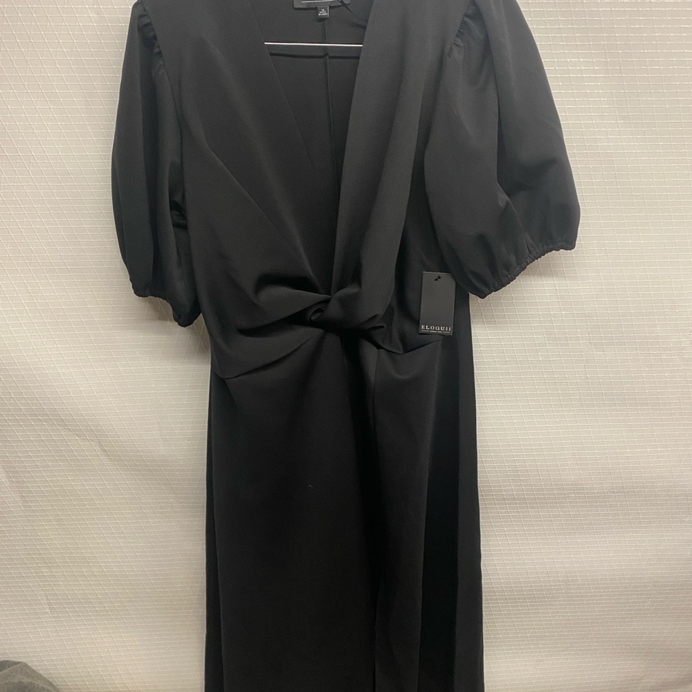 NWT Eloquii Plus Size 16 Black Long Sleeve Dress